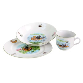 Dětská porcelánová jídelní sada THUN 3ks krtek MIX motivů