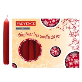 Vánoční svíčka 10cm PROVENCE 20ks červená