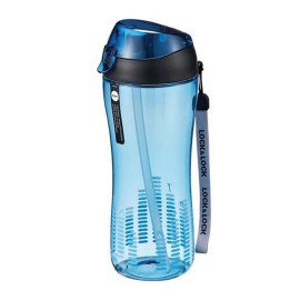 Láhev na pití s brčkem LOCK 550ml modrá