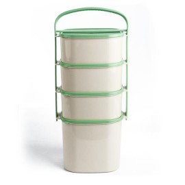 Plastový jídlonosič 3x1l  + 1x2l MIX barev víček