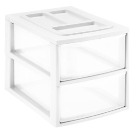 Plastový regál 2 zásuvky HEIDRUN 38x27x26cm  MIX barev
