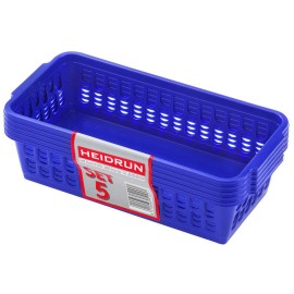 Plastový košík HEIDRUN 20,5x10x5cm 5ks MIX barev