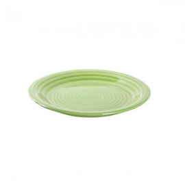 Talíř dezertní s proužky keramika, 19 cm, zelený
