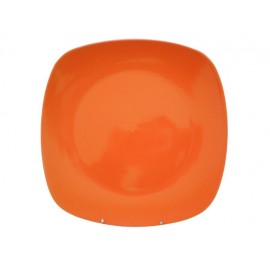 Talíř jídelní, čtverec, 25,6 cm, oranžový