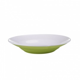 Talíř polévkový, porcelán, zelený mat, 20,5 cm