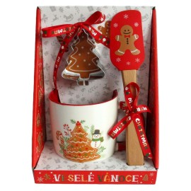 Vánoční dárkový set 3ks TORO hrnek, vykrajovátko, stěrka