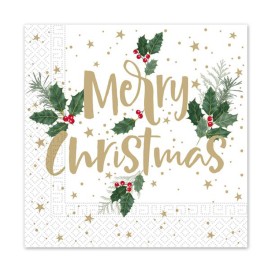 Vánoční papírové ubrousky 33x33cm 3vrstvé merry christmas 20ks