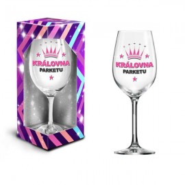 Dárková sklenice na víno 600 ml, "královna parketu"