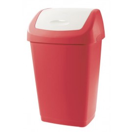 Plastový odpadkový koš TONTARELLI Aurora 15l červenobílá