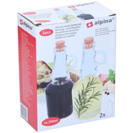 Skleněné lahve na olej a ocet ALPINA 2ks 250ml