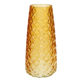 Skleněná váza GEMMA DIAMOND 21cm žlutá