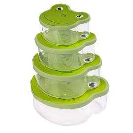 SADA 4KS DÓZ NA SVAČINU ŽÁBA 180/310/500/710ML PP