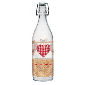 Skleněná láhev s patentním uzávěrem CERVE Valentina 1l srdce