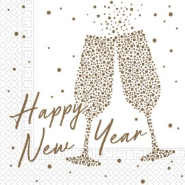 Papírové ubrousky 33x33cm 3vrstvé happy new year 20ks