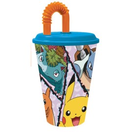 Plastový kelímek s brčkem POKÉMON 430ml