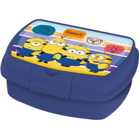 Plastový svačinový box Mimoni 18x14x7cm modrý