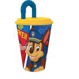 Plastový kelímek s brčkem Paw Patrol 430ml modrý