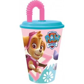 Plastový kelímek s brčkem Paw Patrol 430ml