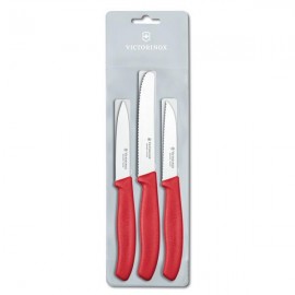 Nože na zeleninu VICTORINOX sada 3ks červené