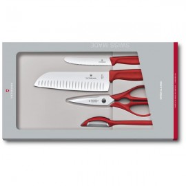 Kuchyňská sada VICTORINOX SwissClassic 4ks červená - doprava zdarma
