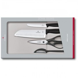 Kuchyňská sada VICTORINOX SwissClassic 4ks černá - doprava zdarma
