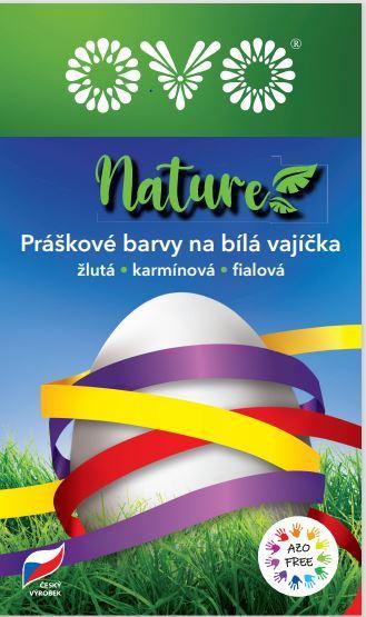Barvy na velikonoční vajíčka OVO nature ŽLUTÁ, KARMÍNOVÁ, FIALOVÁ